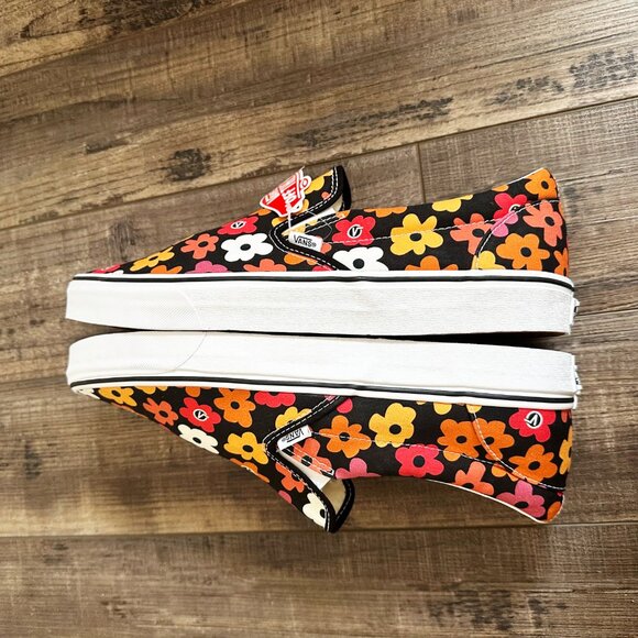 NEW Vans Mens 13 Shoes Classic Slip On Floral Low Flower Sneaker Low Skateboard - Picture 9 of 11